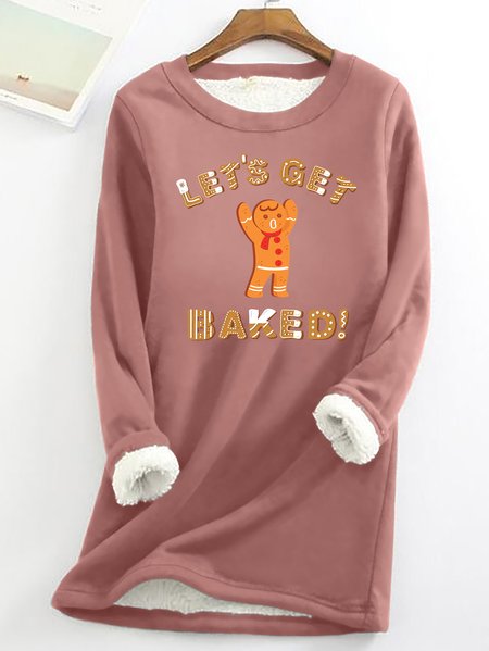 

Lilicloth X Hynek Rajtr Gingerman Let's Get Baked Womens Warmth Fleece Sweatshirt, Pink, Hoodies&Sweatshirts