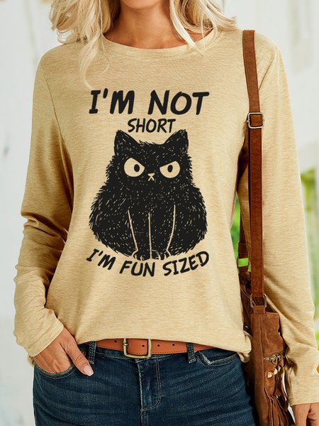 

Lilicloth X Manikvskhan I'm Not Short I'm Fun Sized Womens Long Sleeve T-Shirt, Khaki, Long sleeves