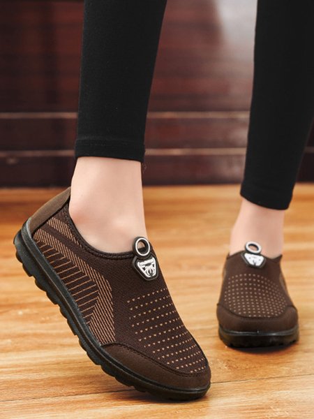 

Breathable Flyknit Slip On Casual Walking Shoes, Coffee, Sneakers