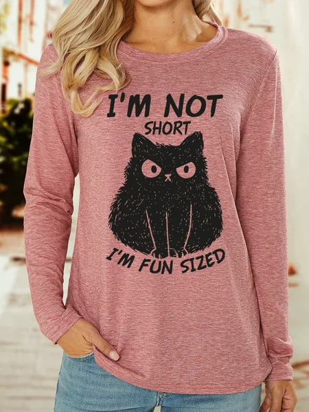 

Lilicloth X Manikvskhan I'm Not Short I'm Fun Sized Womens Long Sleeve T-Shirt, Pink, Long sleeves