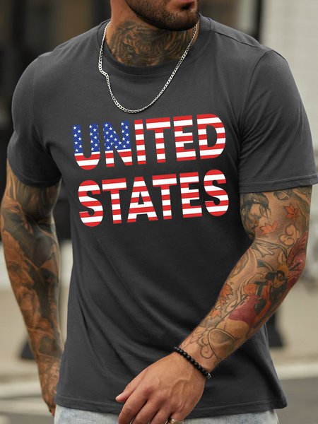 

Lilicloth X Jessanjony United State With Flag Mens T-Shirt, Deep gray, T-shirts