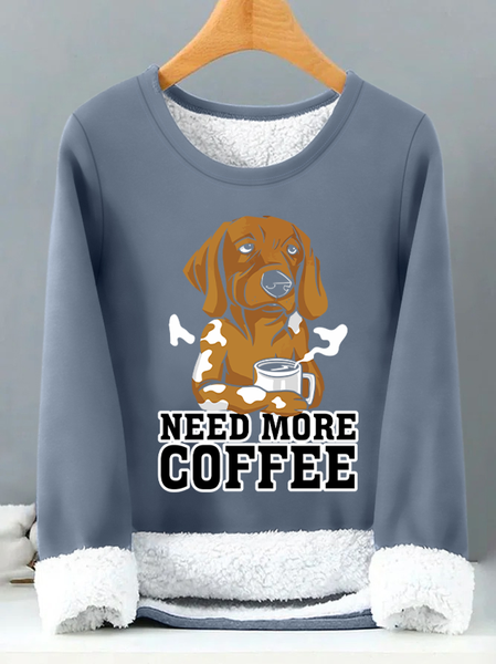 

Lilicloth X Manikvskhan Dog Need More Coffee Womens Warmth Fleece Sweatshirt, Blue, Hoodies&Sweatshirts