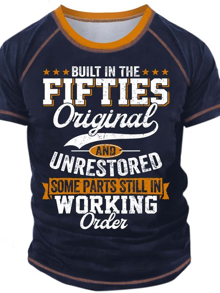 

Men's Printed T Shirt With Fifties, Deep blue, T-shirts