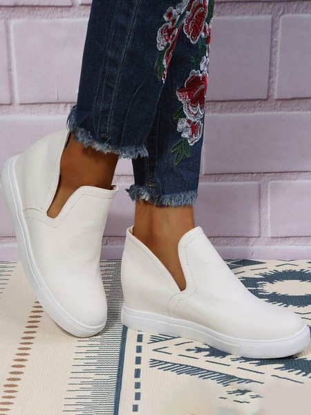 

Stylish Patchwork Casual Increased Within Shoes, White, Creepers & Wedges