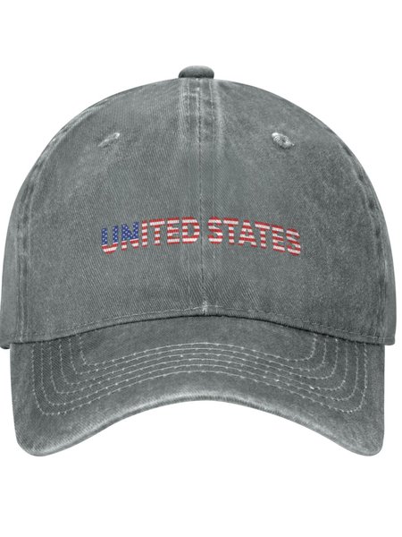 

Lilicloth X Jessanjony United States Country Patriotic Text Letters Adjustable Hat, Gray, Hats
