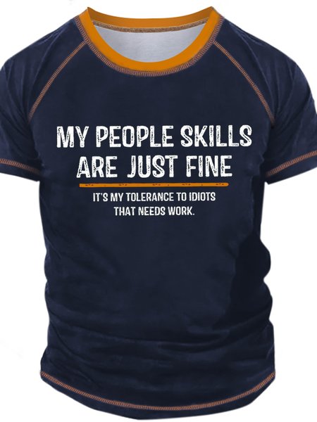 

Men's I Just Met You And Squirrel Funny Dog Graphic Printing Text Letters Crew Neck Casual Regular Fit T-Shirt, Dark blue, T-shirts