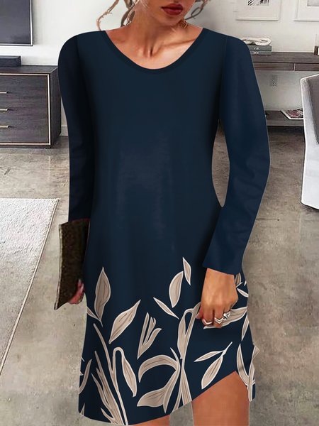 

Women‘s Geometric Regular Fit Casual Dress, Blue, Dresses