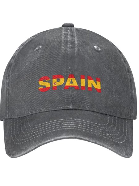 

Lilicloth X Jessanjony Spain Country Patriotic Text Letters Adjustable Hat, Deep gray, Hats