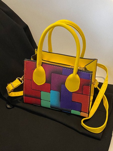 

Color Block Color Block Art Small Tote Bag, Yellow, Women's Bags