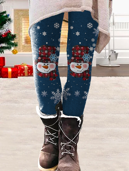 

Casual Christmas Leggings, Blue, Leggings