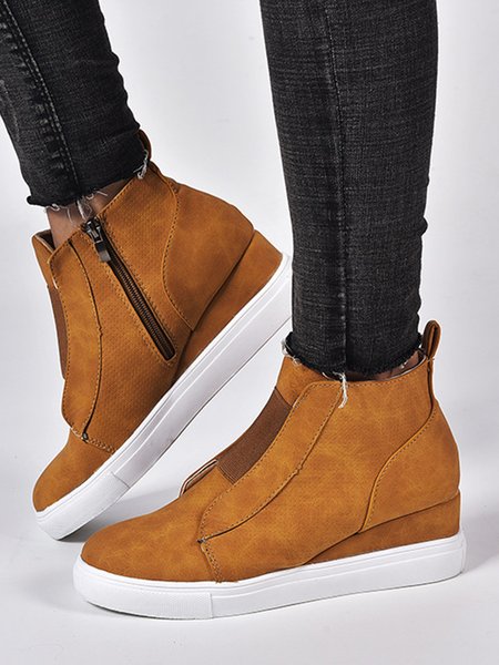 

Vintage Panel Zip-Up Booster Wedges, Brown, Creepers & Wedges