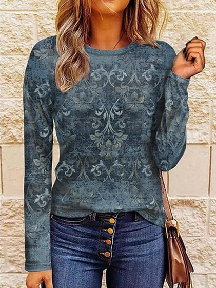 

Ethnic Casual Regular Fit T-Shirt, Blue, T-Shirts