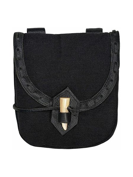 

Western Vintage Mid-Century Horn Buckle Waist Bag, Black-white, Women's Bags