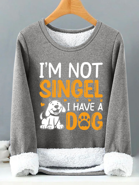 

Lilicloth X Abu I'm Not Single I Have A Dog Womens Warmth Fleece Sweatshirt, Gray, Hoodies&Sweatshirts