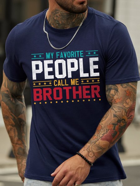 

Lilicloth X Abu My Favorite People Call Me Brother Mens T-Shirt, Purplish blue, T-shirts