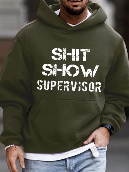 

Men’s Shit Show Supervisor Casual Loose Hoodie Sweatshirt, Green, Hoodies&Sweatshirts