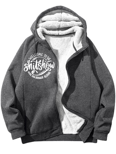 

Men's Men's Welcome To The Shitshow Hope You Brought Alcohol Funny Graphic Printing Funny Dog Graphic Printing Hoodie Zip Up Sweatshirt Warm Jacket With Fifties Fleece, Deep gray, Hoodies&Sweatshirts