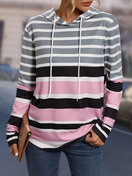 

Casual Loose Wool/Knitting Color Block Sweatshirt, Multicolor, Hoodies & Sweatshirts