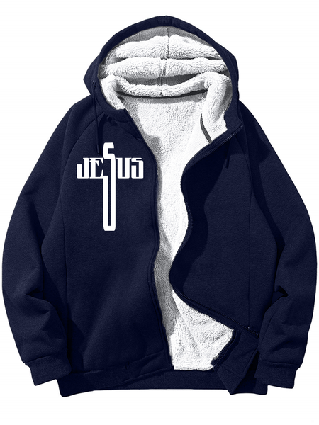 

Jesus Mens Warmth Fleece Hoodie, Deep blue, Hoodies&Sweatshirts
