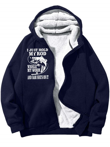 

Men’s I Just Hold My Rod Wiggle My Worm And Bam She’s On It Casual Hoodie Loose Text Letters Sweatshirt, Deep blue, Hoodies&Sweatshirts