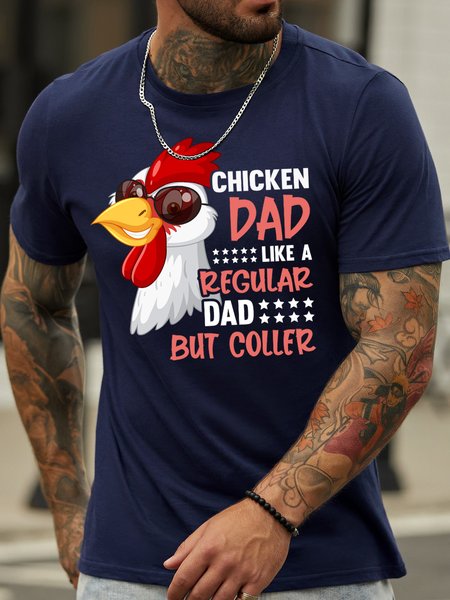 

Lilicloth X Jessanjony Chicken Dad Like A Regular Dad But Coller Mens T-Shirt, Purplish blue, T-shirts