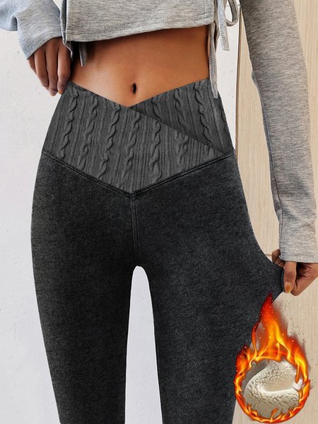 

Regular Fit Color Block Casual Leggings, Deep gray, Leggings
