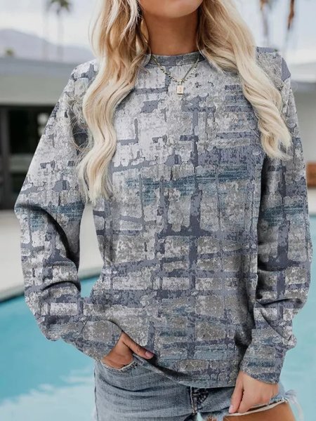 

Casual Loose Ombre Crew Neck Sweatshirt, Light blue, Sweatshirts & Hoodies