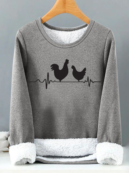 

Lilicloth X Jessanjony Heart Beat Chicken Womens Warmth Fleece Sweatshirt, Gray, Hoodies&Sweatshirts