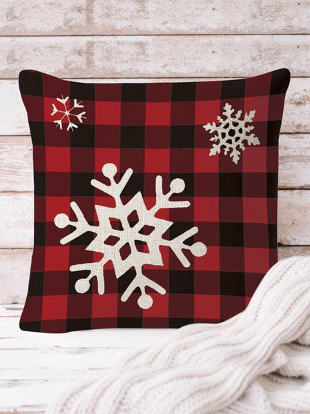 

18*18 Christmas Snowman Eucalyptus Throw Pillow Covers, Winter Holiday Stripes Cushion Case Decoration For Sofa, Red, Pillow Covers