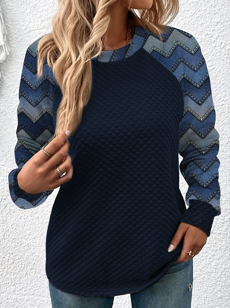 

Casual Loose Crew Neck Wool/Knitting Sweatshirt, Blue, Sweatshirts & Hoodies