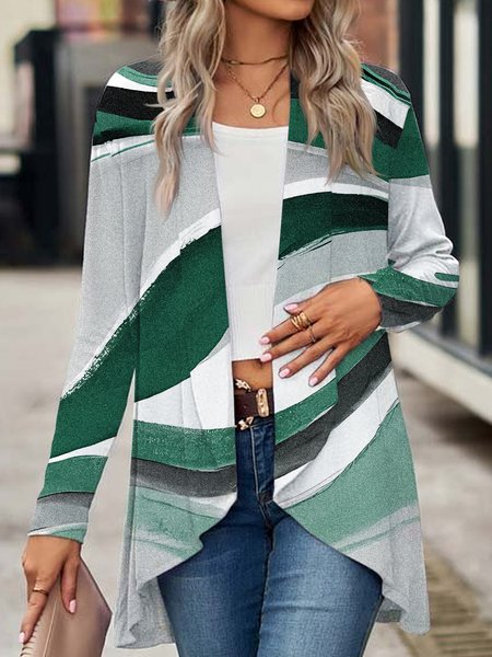 Loose Wool/Knitting Casual Shawl Collar Other Coat, Multicolor, Cardigans