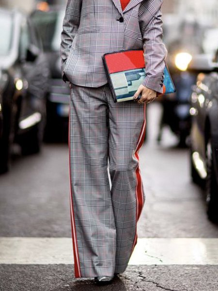 

Daily Color Block Regular Fit Urban Fashion Pants, Gray, Pants