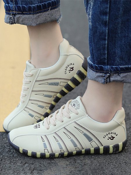 

Casual Lightweight Non-Slip Outdoor Sneakers, Beige, Sneakers