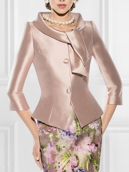 

Regular Fit Elegant Plain Jacket, Pink, Jackets