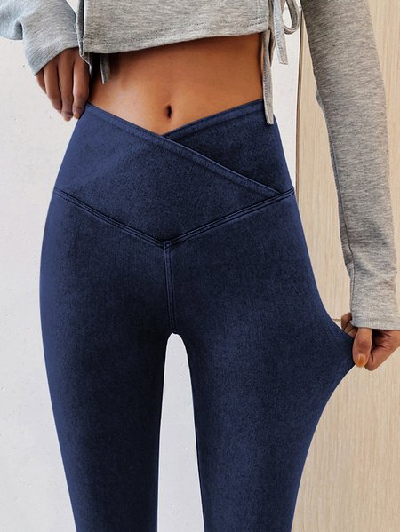 

Tight Plain Denim Leggings, Navy blue, Leggings