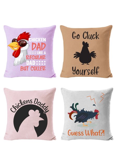 

Lilicloth X Jessanjony Chicken Dad Like A Regular Dad 18x18 Set of 4 Cushion Pillow Covers, Backrest Decorations for Home, Color4, Pillow Covers