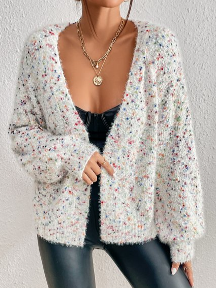 

Loose Wool/Knitting Casual Others Sweater Coat, White, Clothing