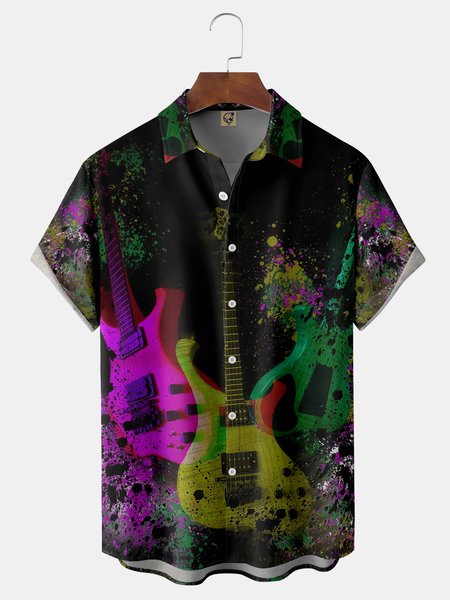 

Bass Chest Pocket Short Sleeve Shirt, Black, Men Shirts