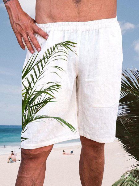

Plants Casual Bermuda Short, White, Men's shorts