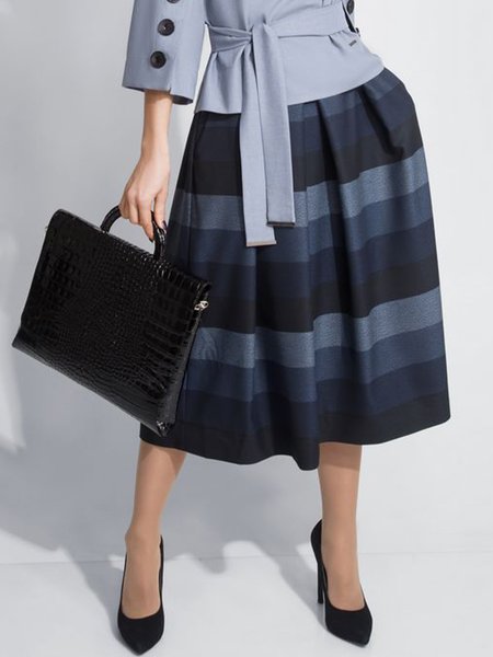 

Striped A-Line Urban Regular Fit Skirt, Multicolor, Skirts