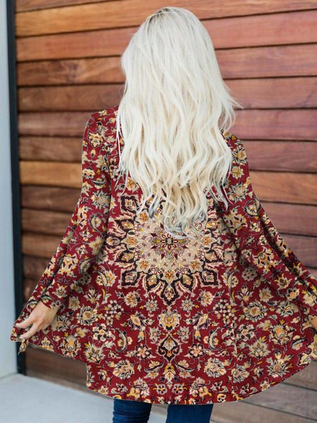 

Loose Ethnic Casual Others Other Coat, Multicolor, Cardigans