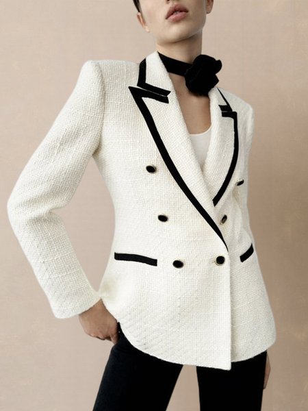

Urban Regular Fit Long Sleeve Color Block Blazer, Black-white, Blazers