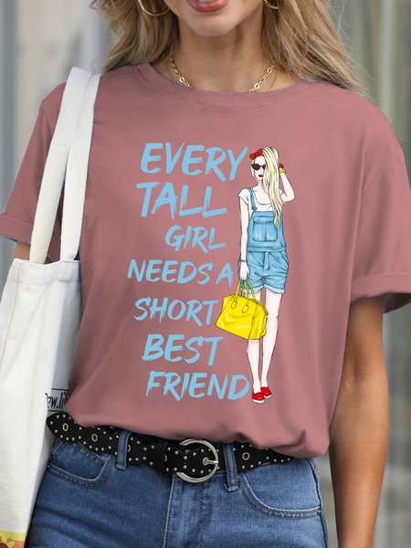 

Lilicloth X Manikvskhan Every Tall Girl Needs A Short Best Friend Womens T-Shirt, Pink, T-shirts