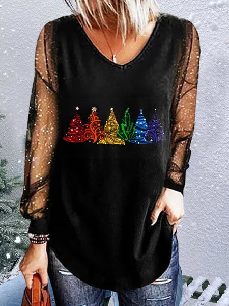 

Party Lace Christmas Tree tunic T-Shirt, Black, T-shirts