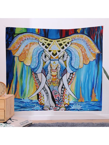 

51x60 Bedroom Animal Elephant Tapestry Fireplace Art For Backdrop Blanket Home Festival Decor, Color6, Tapestry