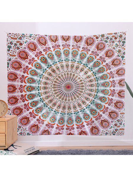 

51x60 Bohemian Mandala Tapestry Fireplace Art For Backdrop Blanket Home Festival Decor, Color9, Tapestry