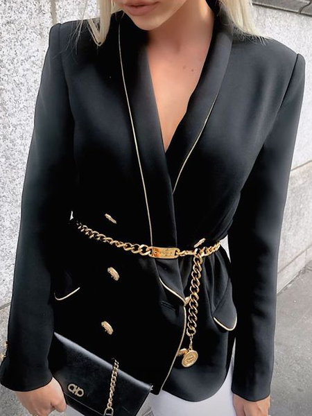 

Regular Fit Urban Shawl Collar Long sleeve Blazer, Black, Blazers