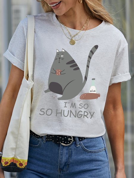 

Lilicloth X Manikvskhan Cat I'm So So Hungry Womens T-Shirt, White, T-shirts