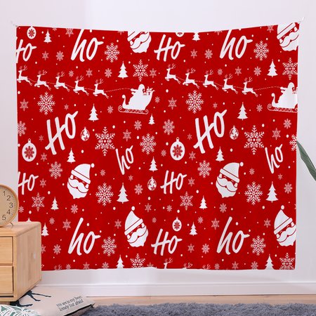 

51x60 Tapestry Christmas Fireplace Xmas Tree Art For Backdrop Blanket Home Festival Decor, Color4, Tapestry