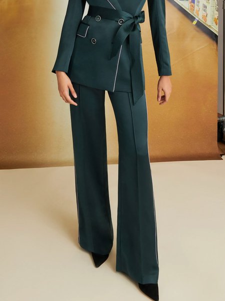 

Urban Regular Fit Plain Fashion Pants, Green, Pants